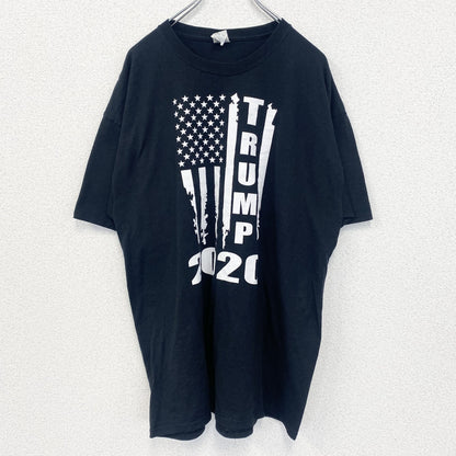 古着 used　JERZEES　半袖プリントTシャツ　ドナルド・トランプ　TRUMP　2020　クルーネック　黒　XLサイズ