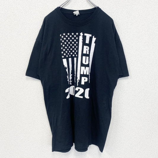 古着 used　JERZEES　半袖プリントTシャツ　ドナルド・トランプ　TRUMP　2020　クルーネック　黒　XLサイズ
