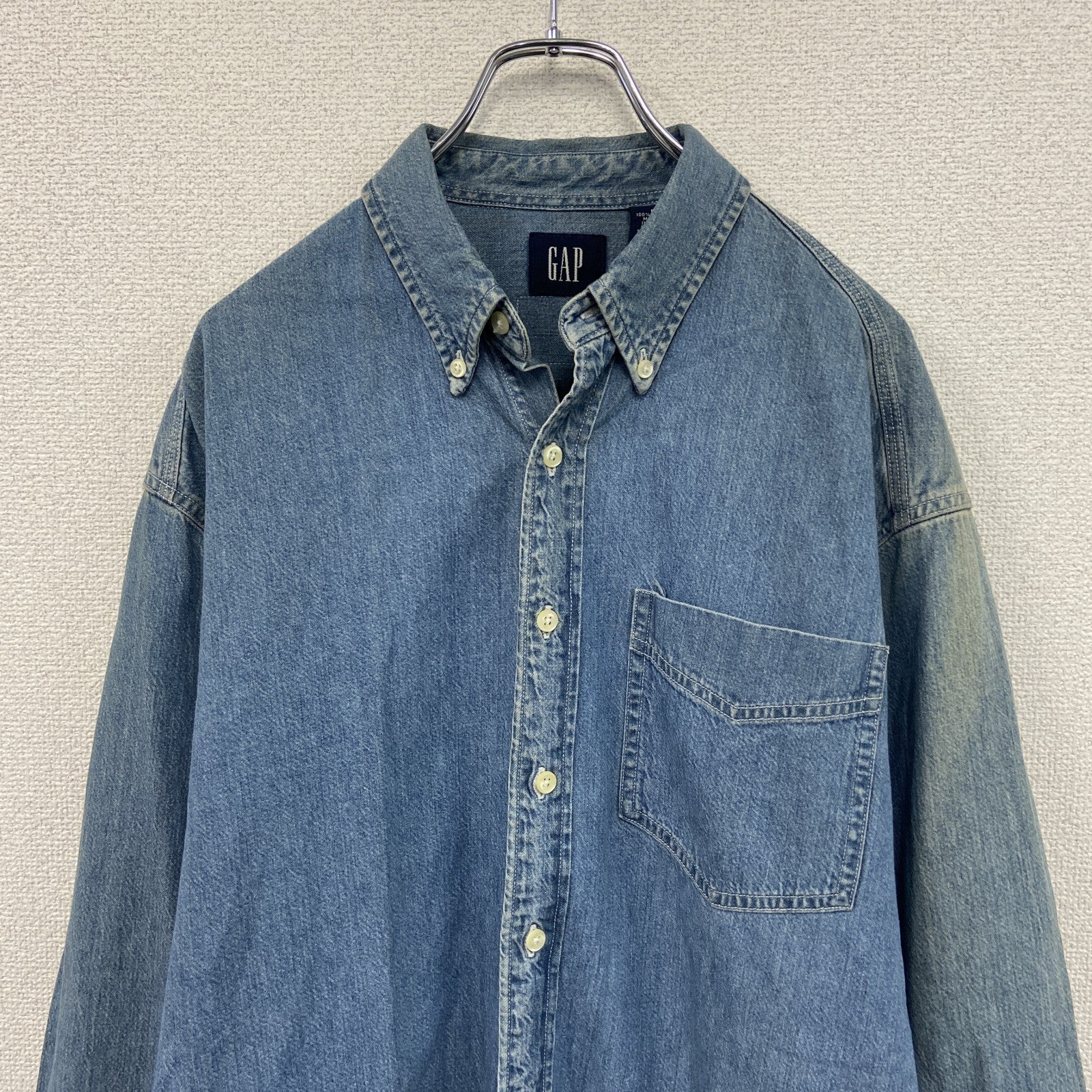 90s～　OLD GAP　オールドギャップ　ボタンダウンデニムシャツ　ヴィンテージ　インディゴ　Mサイズ