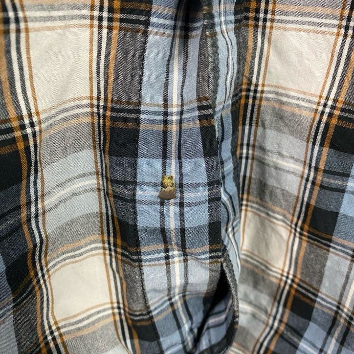 Carhartt　カーハート　半袖ボタンダウンシャツ　チェック柄　オンブレチェック　青　ブルー　2XLサイズ