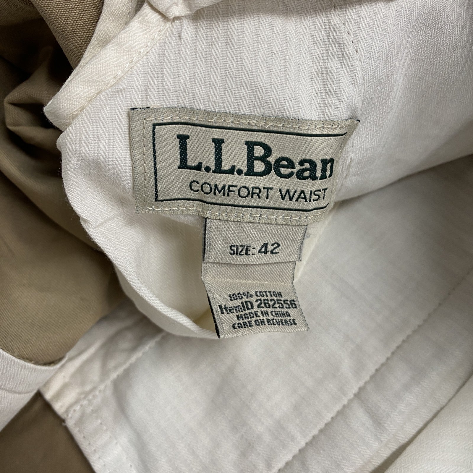 L.L.Bean　エルエルビーン　チノパンツ　ジップフライ　ベージュ　42サイズ