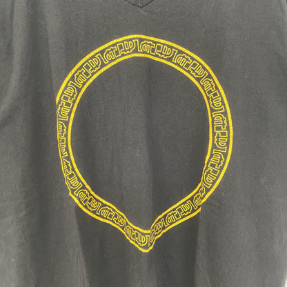 古着 used　NEXT LEVEL APPAREL　半袖プリントロゴTシャツ　レトロデザイン　Vネック　黒　ブラック　Lサイズ