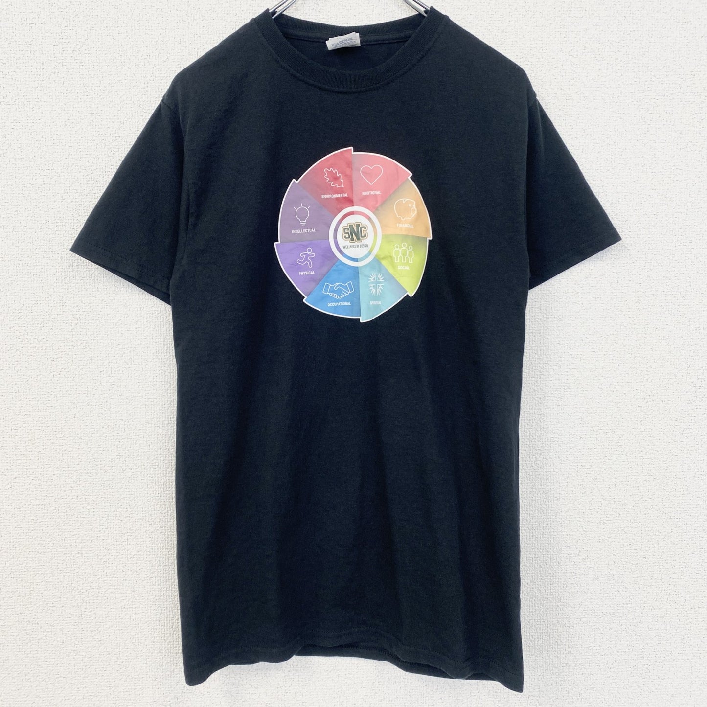 古着 used　JERZEES　ジャージーズ　半袖プリントロゴTシャツ　レトロデザイン　クルーネック　黒　ブラック　Sサイズ