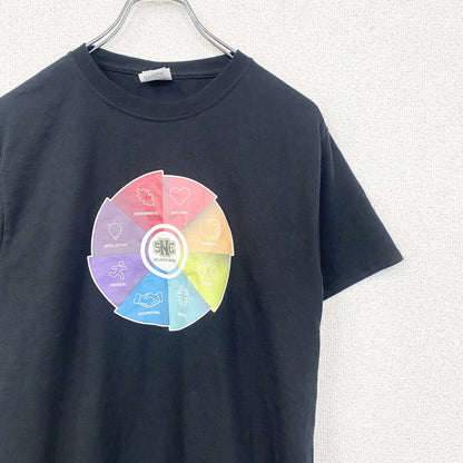 古着 used　JERZEES　ジャージーズ　半袖プリントロゴTシャツ　レトロデザイン　クルーネック　黒　ブラック　Sサイズ