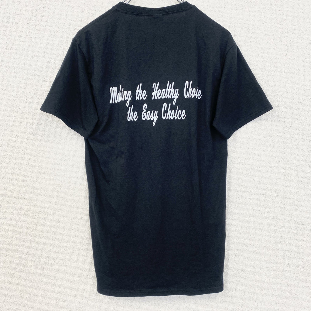 古着 used　JERZEES　ジャージーズ　半袖プリントロゴTシャツ　レトロデザイン　クルーネック　黒　ブラック　Sサイズ