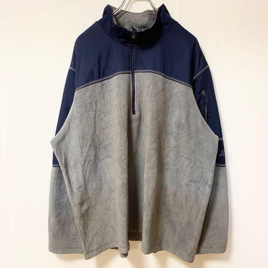 古着 used　STARTER　長袖ハーフジップフリースジャケット　ホッケー　バイカラー　ビッグシルエット　XXLサイズ