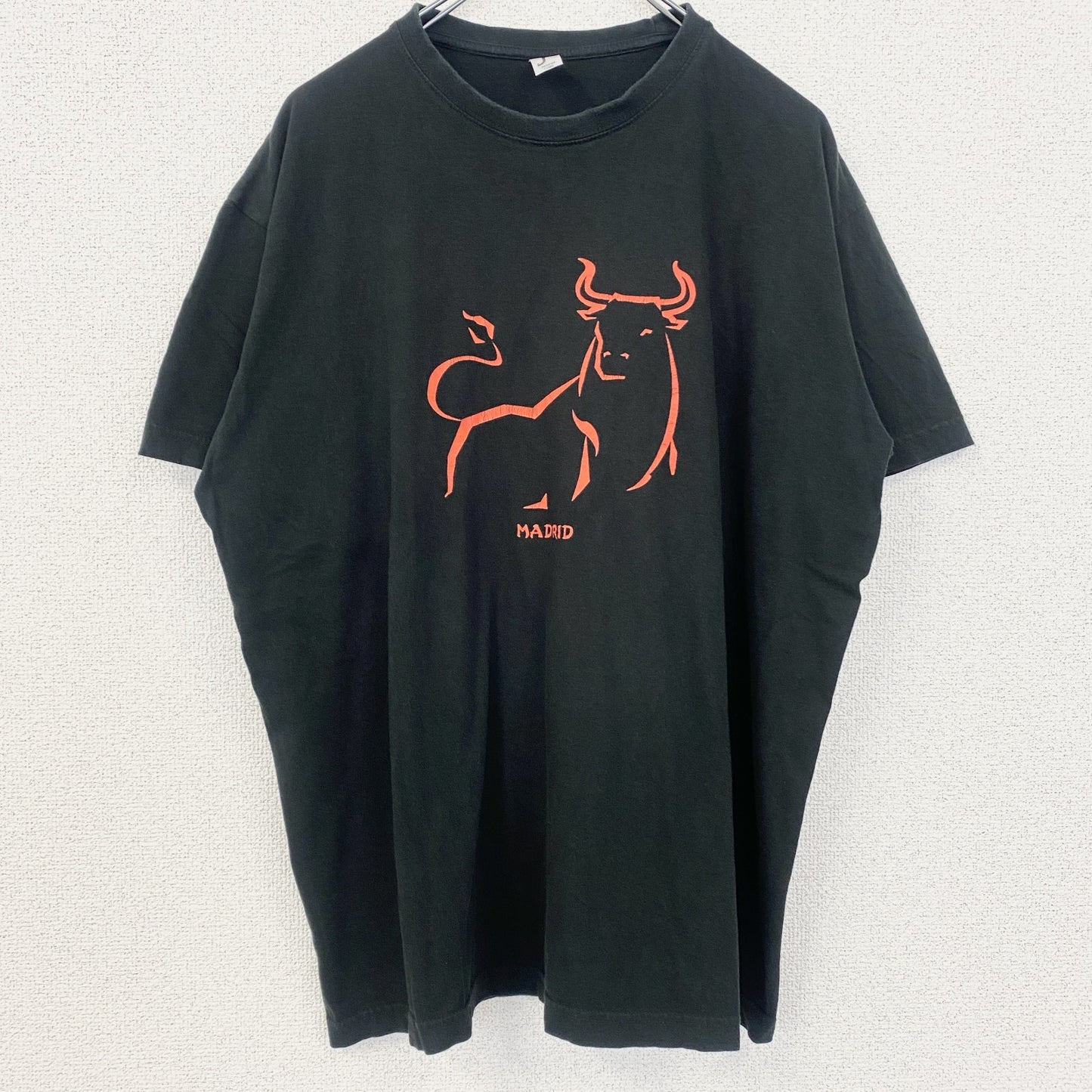 古着 used　REGENT　半袖プリントTシャツ　Bull fight　レトロデザイン　クルーネック　黒　ブラック　XLサイズ
