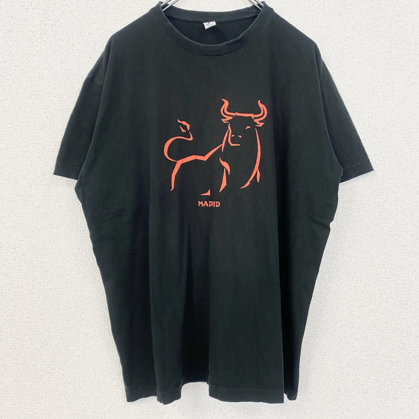 古着 used　REGENT　半袖プリントTシャツ　Bull fight　レトロデザイン　クルーネック　黒　ブラック　XLサイズ