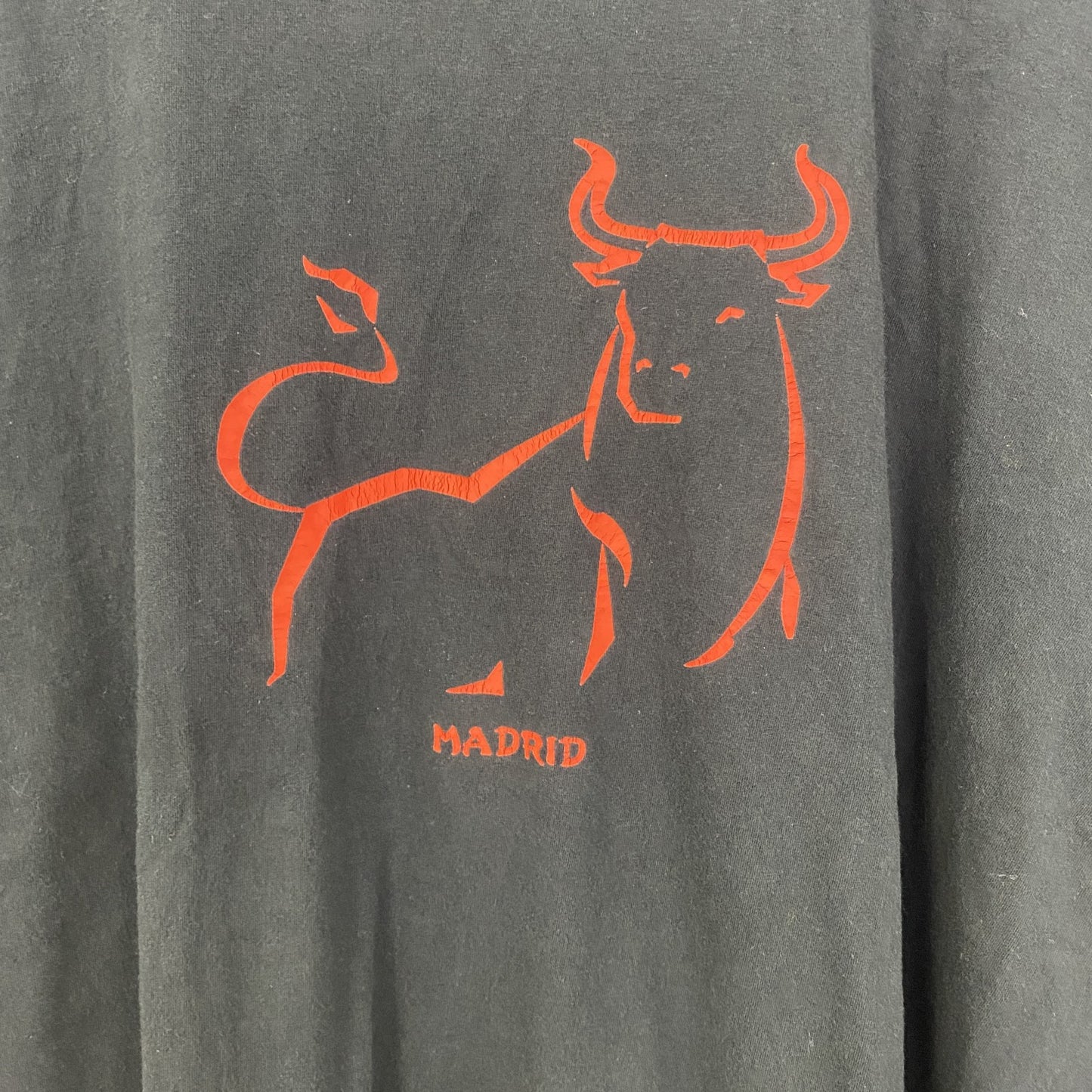 古着 used　REGENT　半袖プリントTシャツ　Bull fight　レトロデザイン　クルーネック　黒　ブラック　XLサイズ