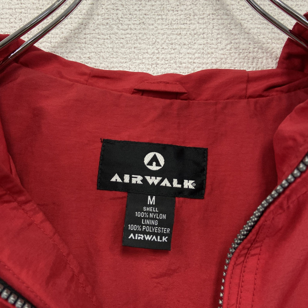 90s　AIRWALK　エアウォーク　フルジップナイロンパーカー　ヴィンテージ　赤　レッド　Mサイズ