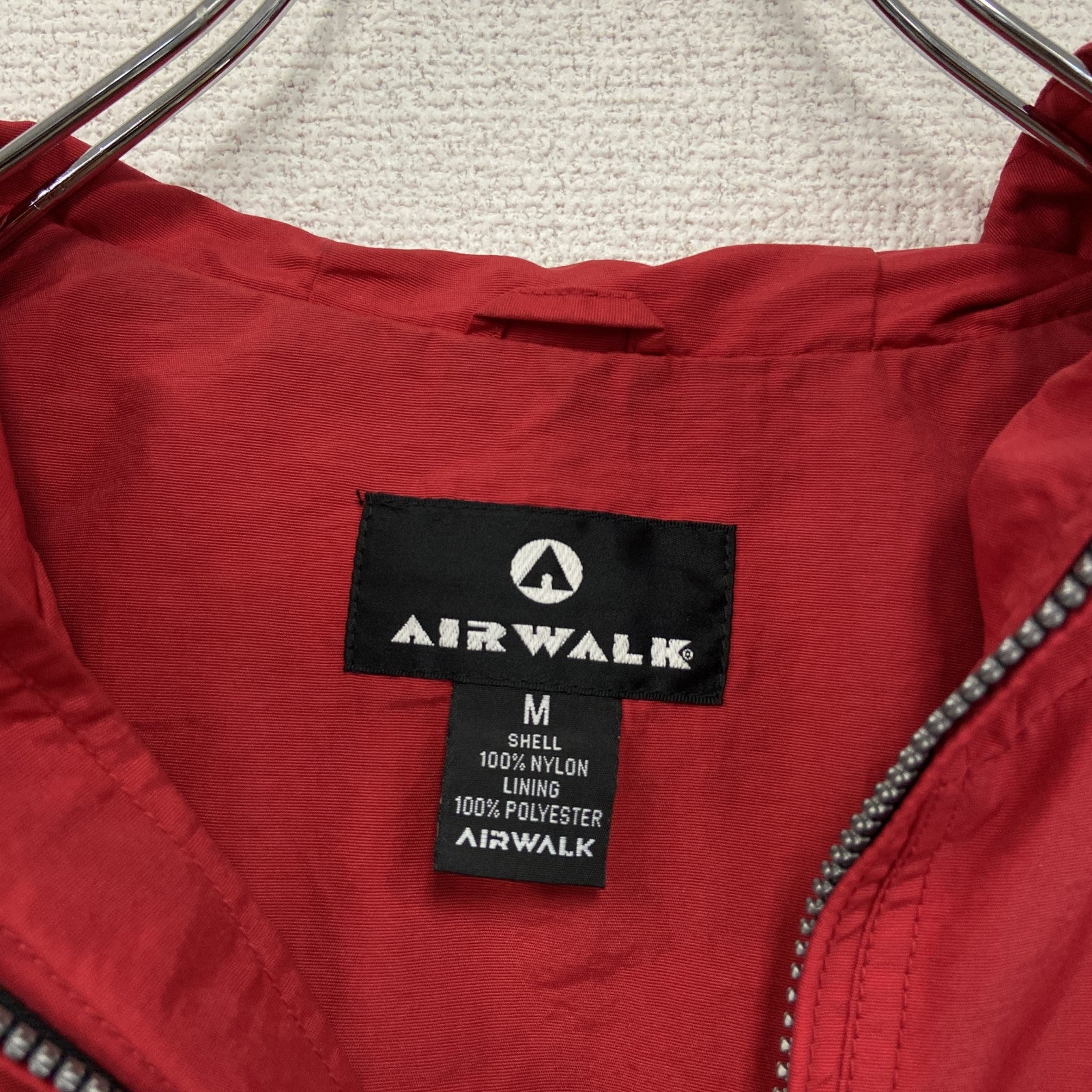 90s　AIRWALK　エアウォーク　フルジップナイロンパーカー　ヴィンテージ　赤　レッド　Mサイズ