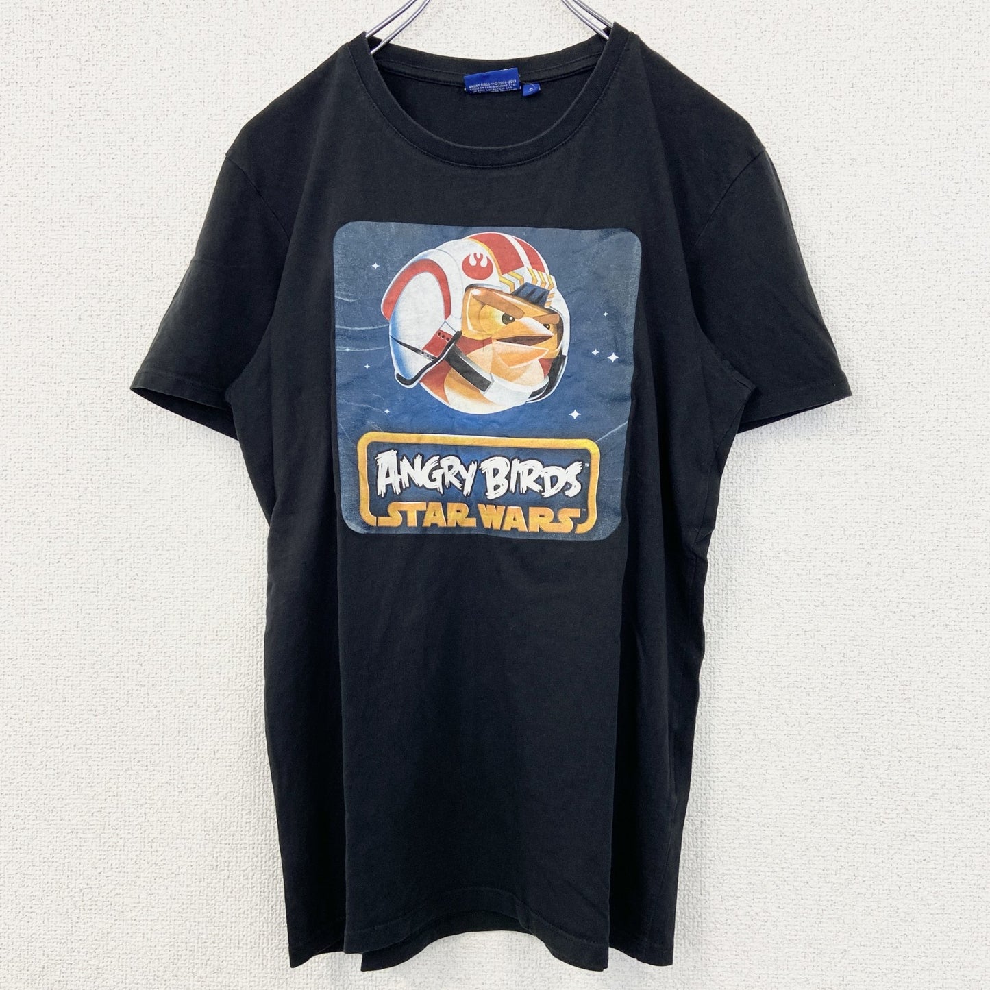 古着 used　半袖プリントTシャツ　Angry Birds Star Wars　アングリーバード スターウォーズ　黒　Sサイズ