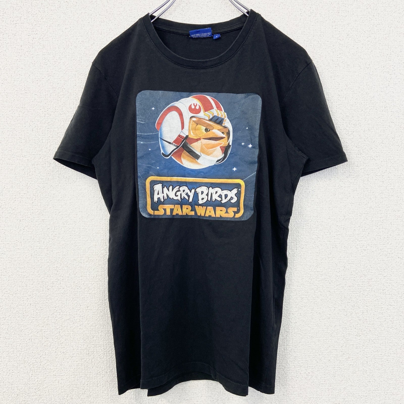 古着 used　半袖プリントTシャツ　Angry Birds Star Wars　アングリーバード スターウォーズ　黒　Sサイズ