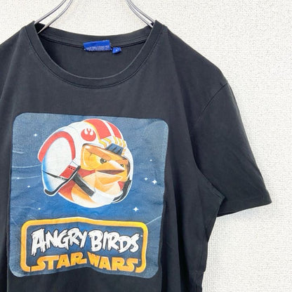古着 used　半袖プリントTシャツ　Angry Birds Star Wars　アングリーバード スターウォーズ　黒　Sサイズ