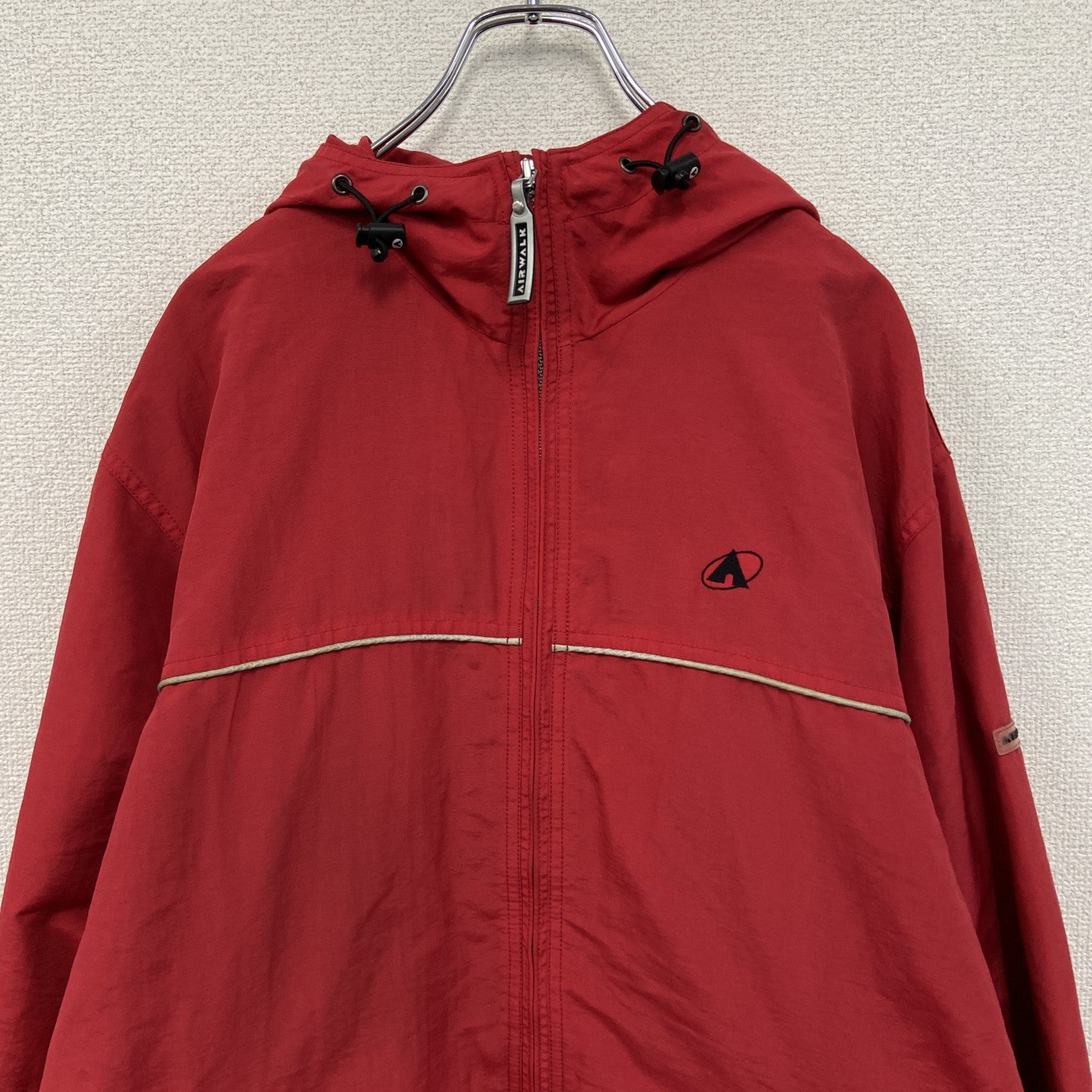 90s　AIRWALK　エアウォーク　フルジップナイロンパーカー　ヴィンテージ　赤　レッド　Mサイズ