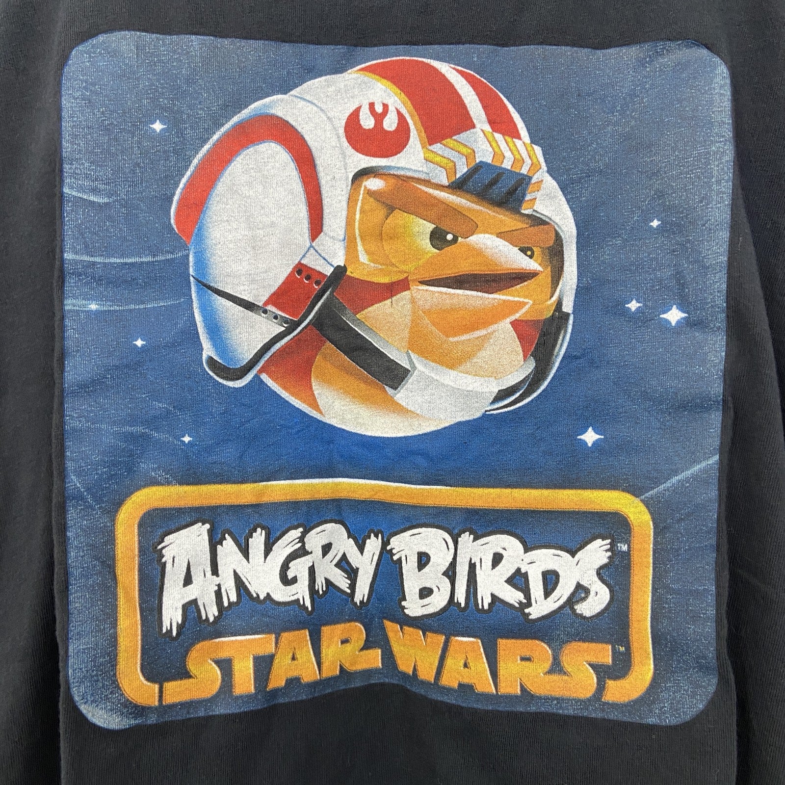 古着 used　半袖プリントTシャツ　Angry Birds Star Wars　アングリーバード スターウォーズ　黒　Sサイズ