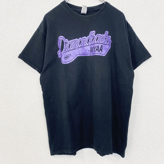 古着 used　GILDAN ギルダン　半袖プリントTシャツ　クルーネック　MLB　ダイヤモンドバックス　黒　ブラック　Lサイズ