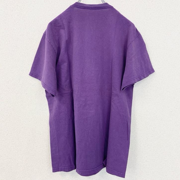 古着 used　半袖プリントTシャツ　BCS　BOUND　BAYOU　GIRL　レトロデザイン　パープル　紫　Lサイズ