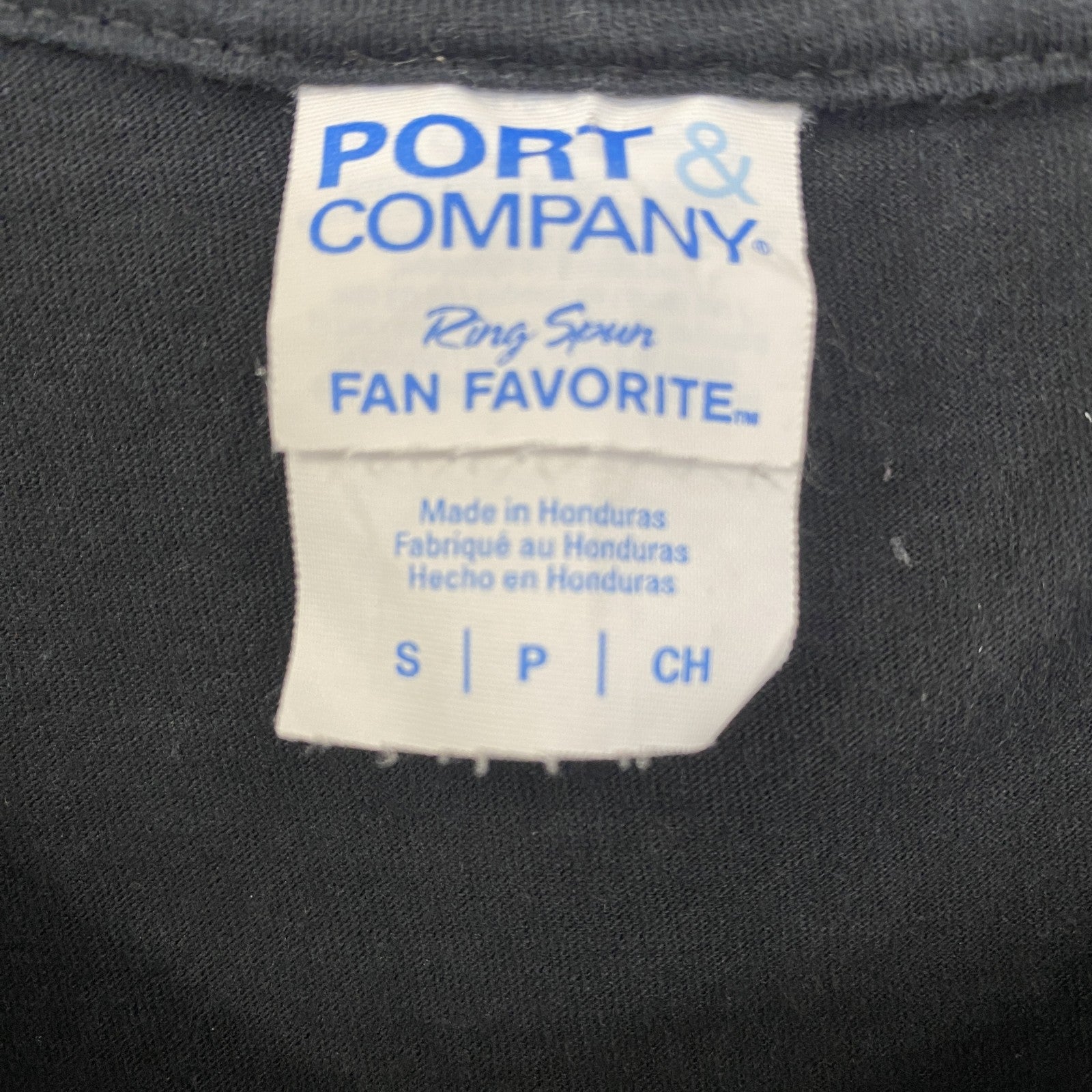 PORT＆COMPANY　半袖プリントロゴTシャツ　3連プリント　ハート　歯磨きセット　英字プリント　黒　ブラック　Sサイズ