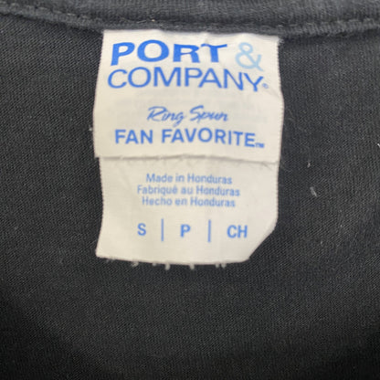 PORT＆COMPANY　半袖プリントロゴTシャツ　3連プリント　ハート　歯磨きセット　英字プリント　黒　ブラック　Sサイズ