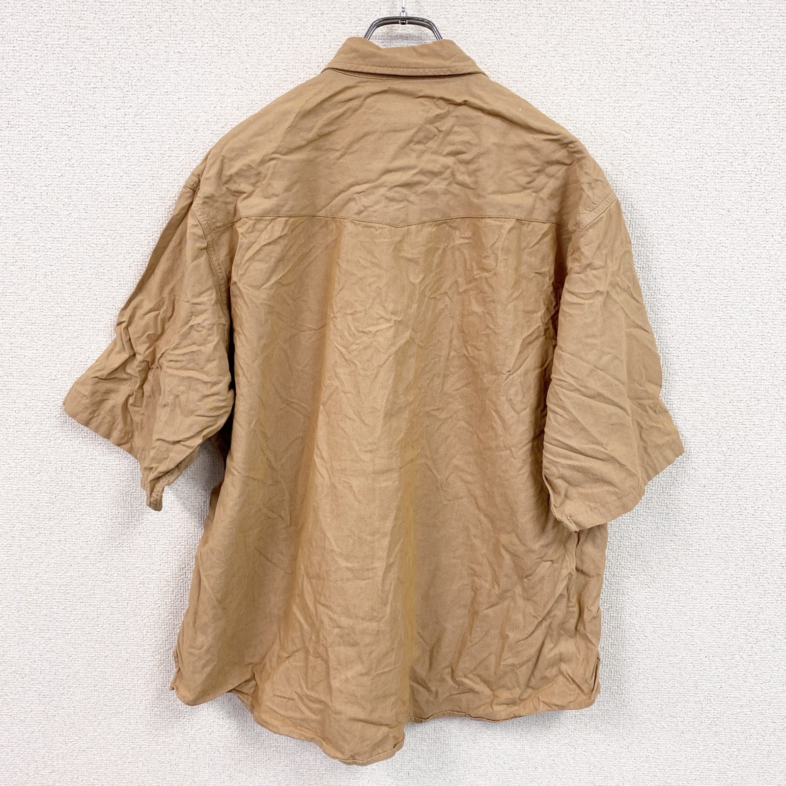 Carhartt　カーハート　半袖ワークシャツ　ボタンダウンシャツ　ダブルポケット　ベージュ　XLサイズ