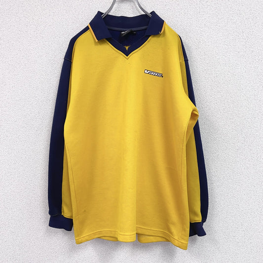 90s　VANS　バンズ　長袖ポロシャツ　ゲームシャツ　ヴィンテージ　黄色　イエロー　Mサイズ