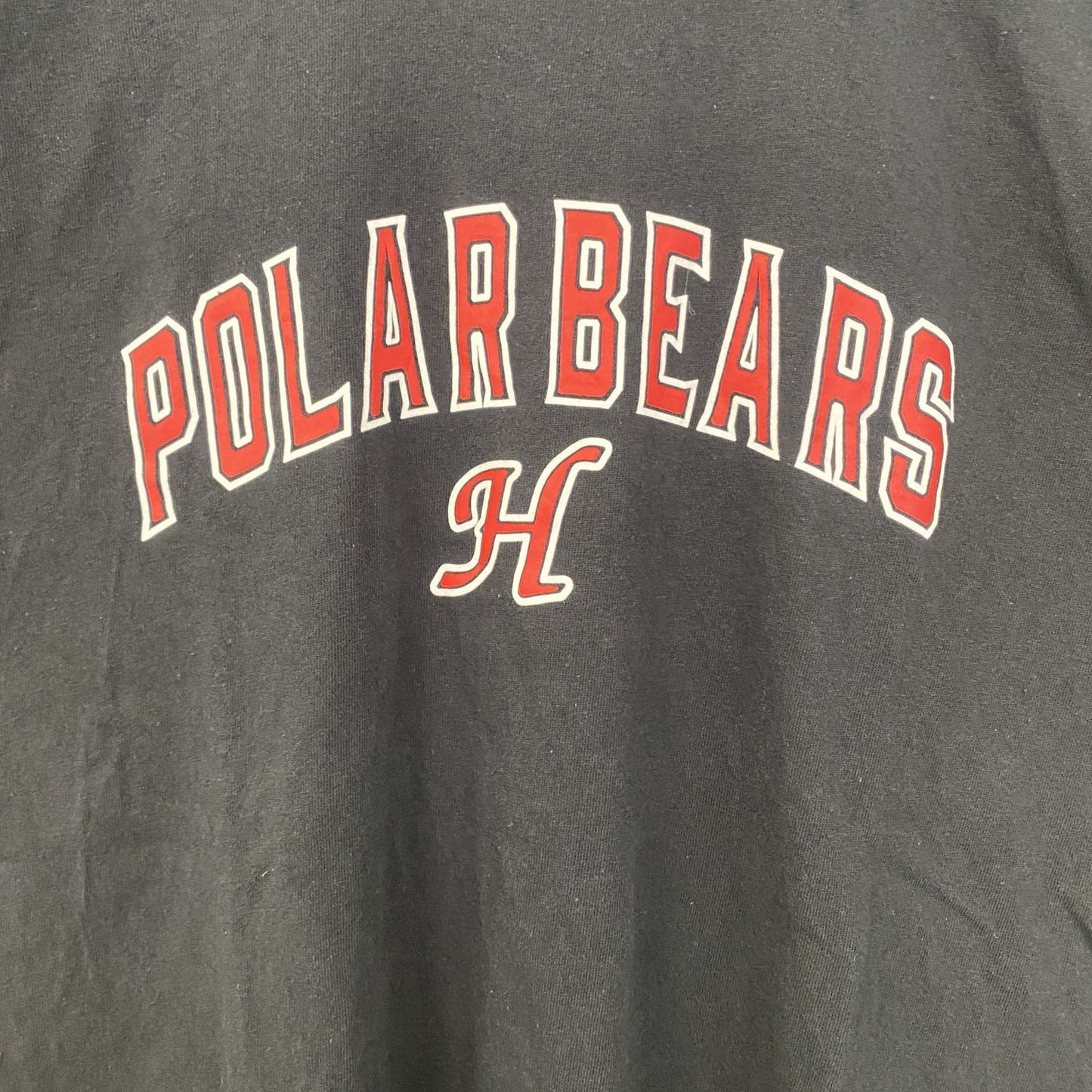 古着 used　PORT＆COMPANY　半袖プリントロゴTシャツ　クルーネック　POLAR BEARS　レトロ　黒　Mサイズ