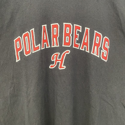 古着 used　PORT＆COMPANY　半袖プリントロゴTシャツ　クルーネック　POLAR BEARS　レトロ　黒　Mサイズ