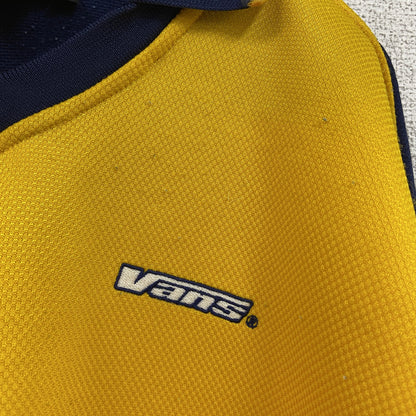 90s　VANS　バンズ　長袖ポロシャツ　ゲームシャツ　ヴィンテージ　黄色　イエロー　Mサイズ