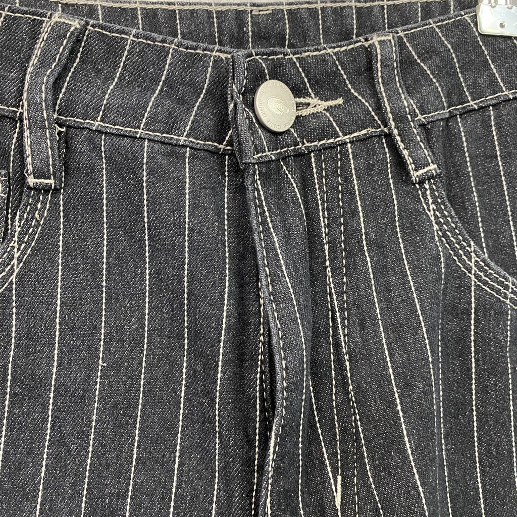 地底人　バルーンデニムパンツ/ジーンズ　ジップフライ　黒　ブラック　Mサイズ