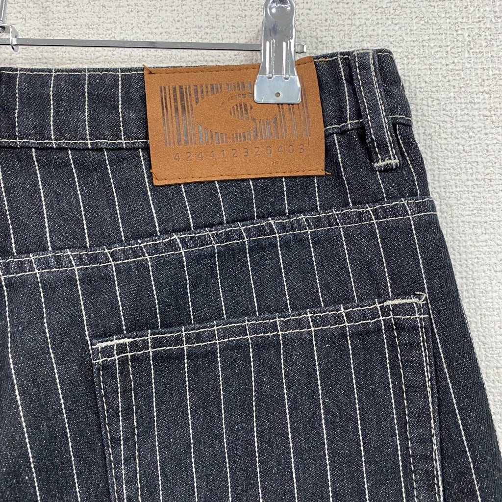 地底人　バルーンデニムパンツ/ジーンズ　ジップフライ　黒　ブラック　Mサイズ