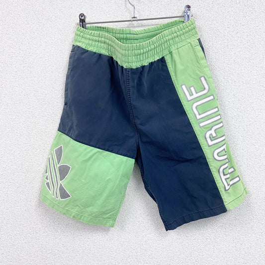 ～80s　adidas　アディダス　デサント　ハーフパンツ/ショートパンツ　バイカラー　グリーン　ネイビー　Mサイズ