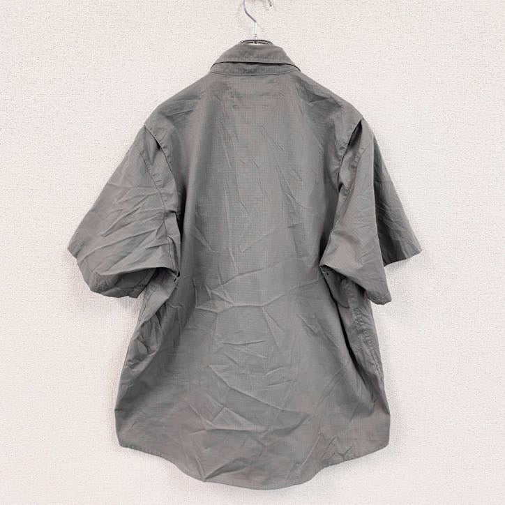 Carhartt　カーハート　半袖ワークシャツ　ボタンダウンシャツ　ダブルポケット　灰色　グレー　XLサイズ