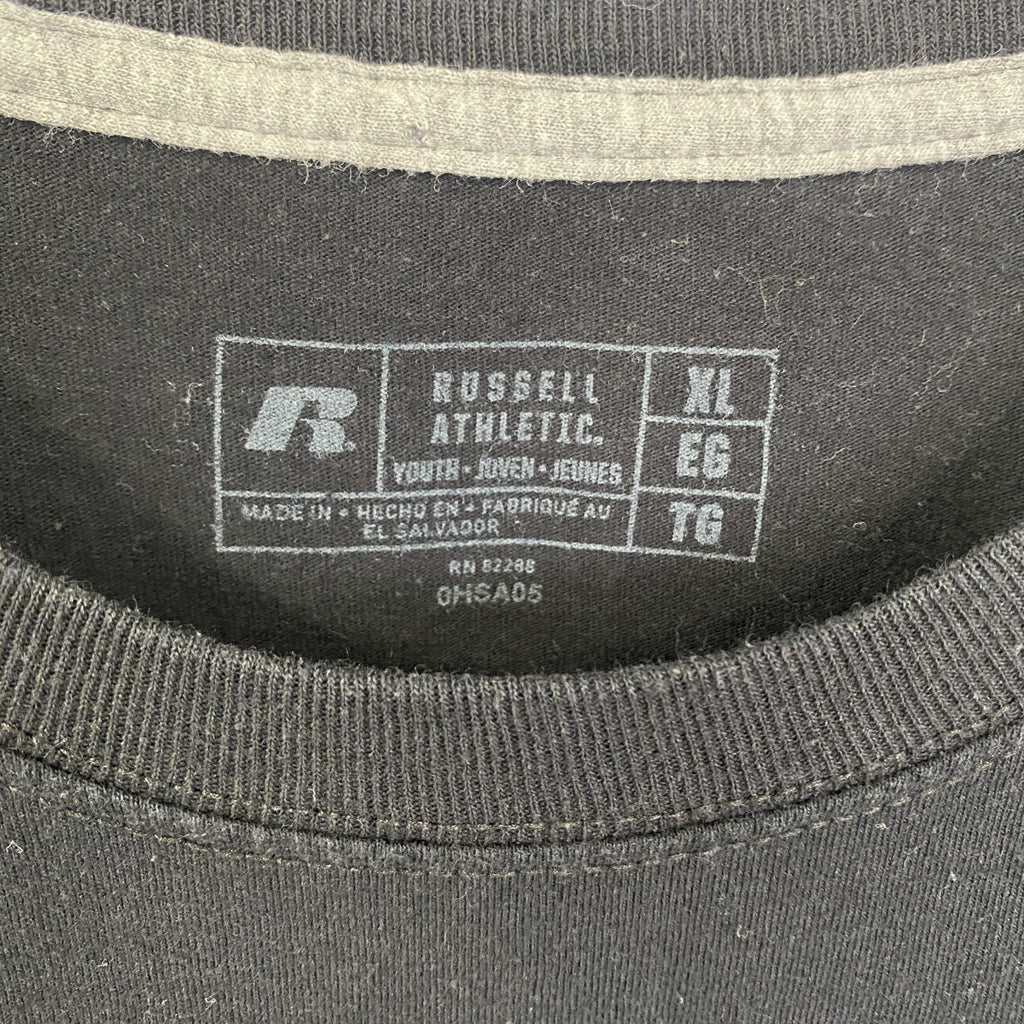 RUSSELL ATHLETC　ラッセル　半袖プリントTシャツ　3連プリント　バスケットボール　クルーネック　黒　ブラック　XLサイズ