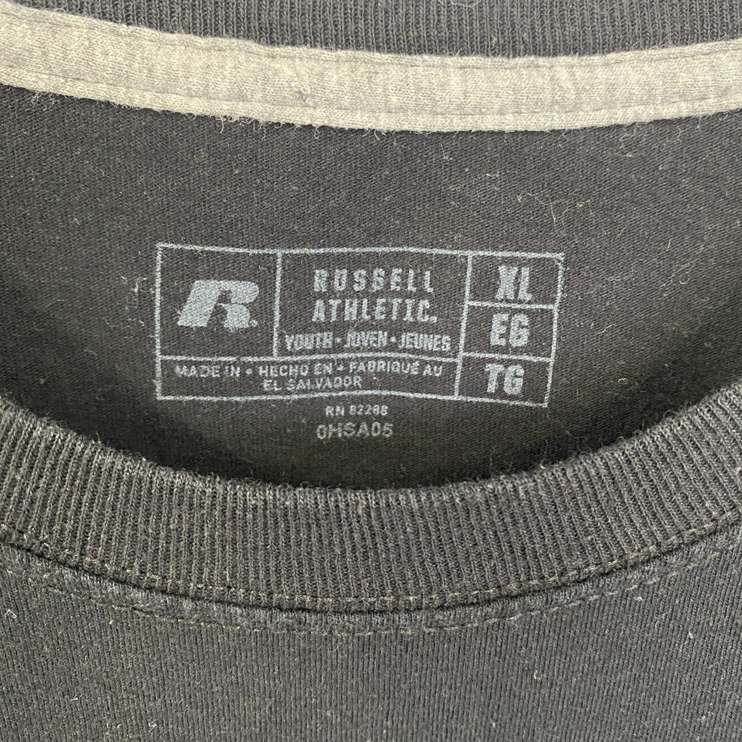 RUSSELL ATHLETC　ラッセル　半袖プリントTシャツ　3連プリント　バスケットボール　クルーネック　黒　ブラック　XLサイズ