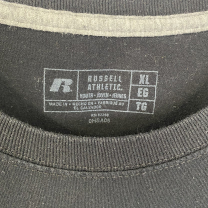 RUSSELL ATHLETC　ラッセル　半袖プリントTシャツ　3連プリント　バスケットボール　クルーネック　黒　ブラック　XLサイズ