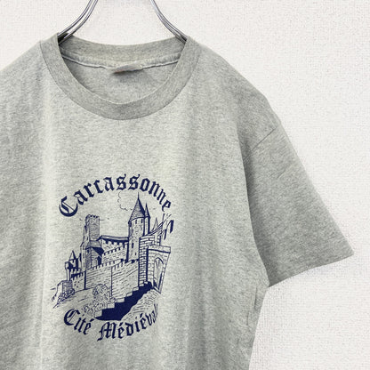 古着 used Hanes　ヘインズ　TOP　T　半袖プリントTシャツ　シングルステッチ　ヴィンテージ　90s　グレー　Mサイズ