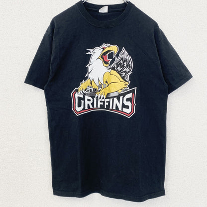 古着 used　Griffins　半袖プリントTシャツ　NHL　アイスホッケー　クルーネック　レトロデザイン　黒　ブラック