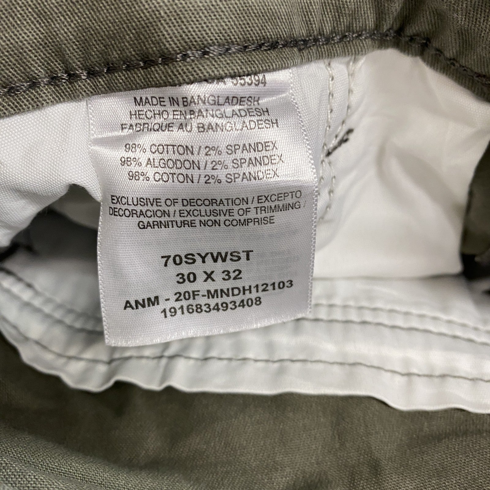 Wrangler　ラングラー　カーゴパンツ　ジップフライ　カーキ　W30サイズ