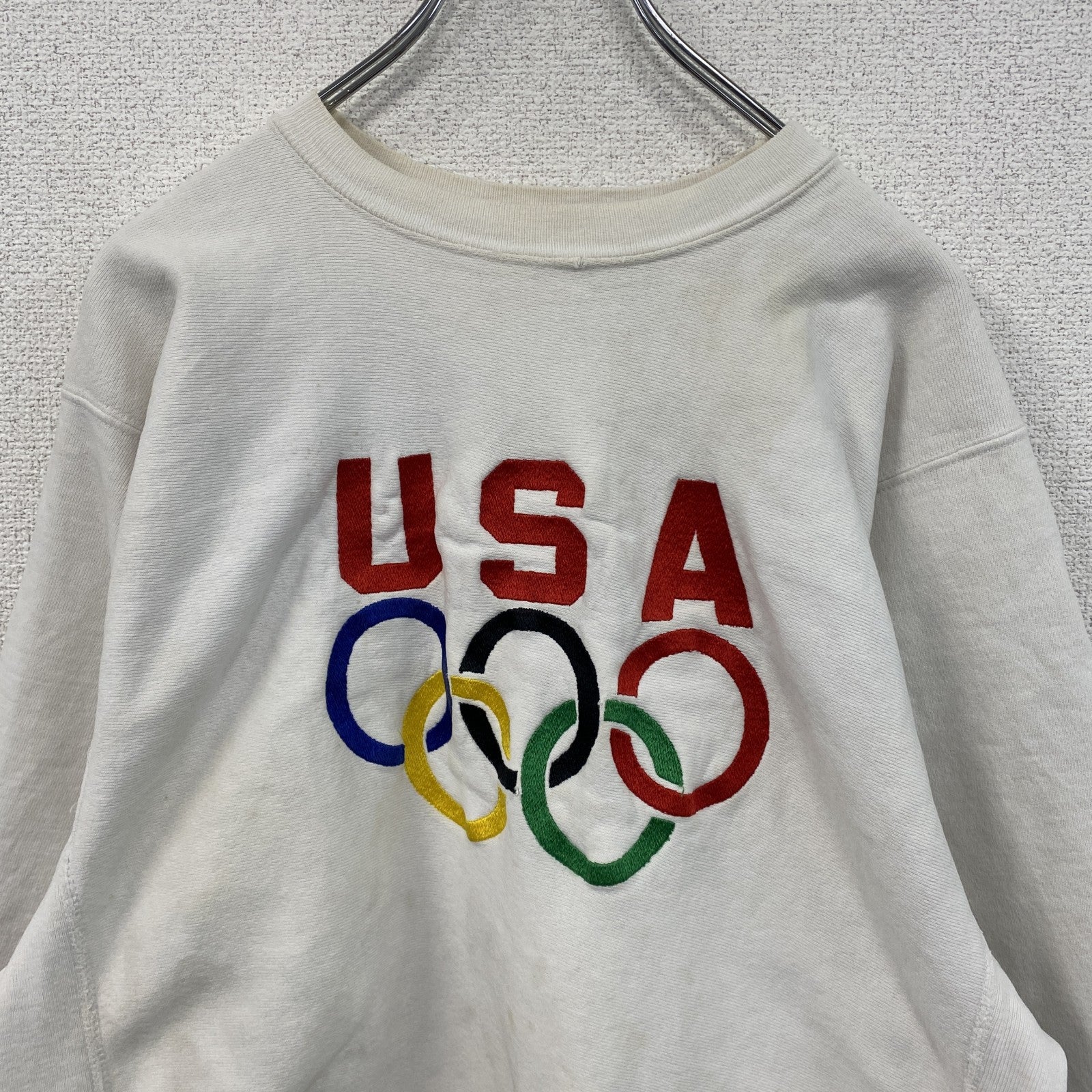 90s　Champion　チャンピオン　リバースウィーブ　スウェット/トレーナー　刺繍タグ　ホワイト　XLサイズ