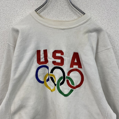 90s　Champion　チャンピオン　リバースウィーブ　スウェット/トレーナー　刺繍タグ　ホワイト　XLサイズ