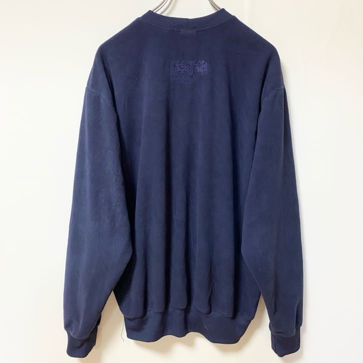 古着 used　NIKEGOLF ナイキゴルフ　長袖フリーススウェット　ワンポイント刺繍プルオーバー　ネイビー　紺　Mサイズ