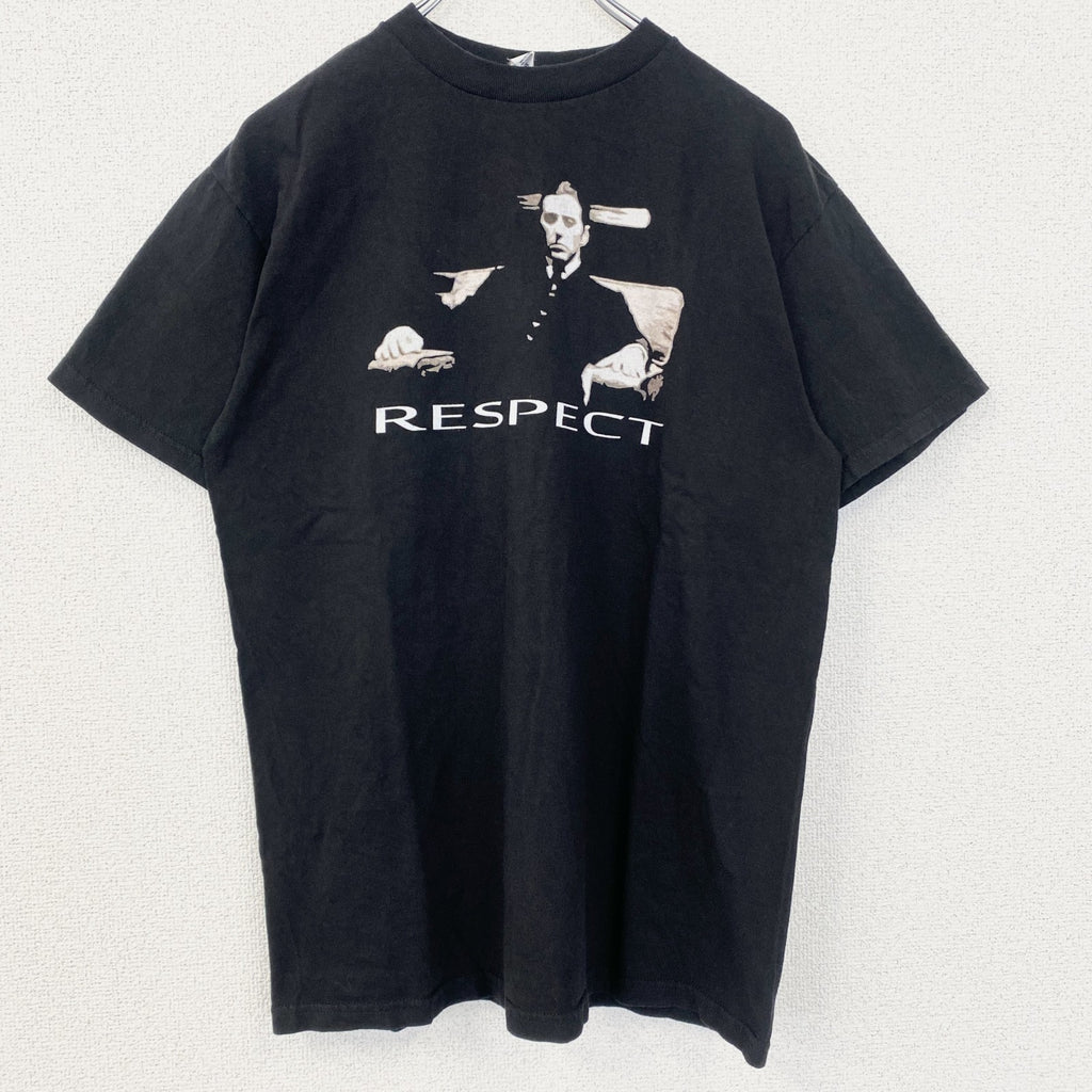 古着 used　ALSTYlE　アルスタイル　半袖プリントロゴTシャツ　クルーネック　レトロデザイン　黒　ブラック　Mサイズ