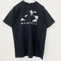 古着 used　ALSTYlE　アルスタイル　半袖プリントロゴTシャツ　クルーネック　レトロデザイン　黒　ブラック　Mサイズ