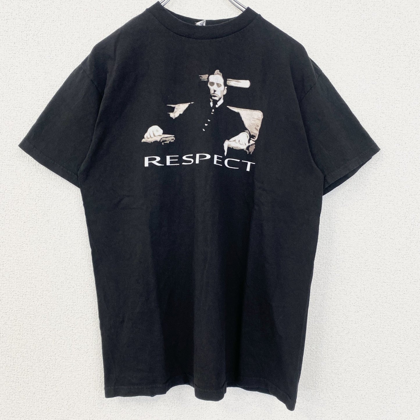 古着 used　ALSTYlE　アルスタイル　半袖プリントロゴTシャツ　クルーネック　レトロデザイン　黒　ブラック　Mサイズ