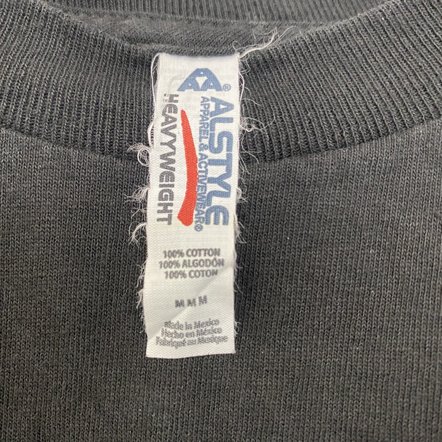 古着 used　ALSTYlE　アルスタイル　半袖プリントロゴTシャツ　クルーネック　レトロデザイン　黒　ブラック　Mサイズ