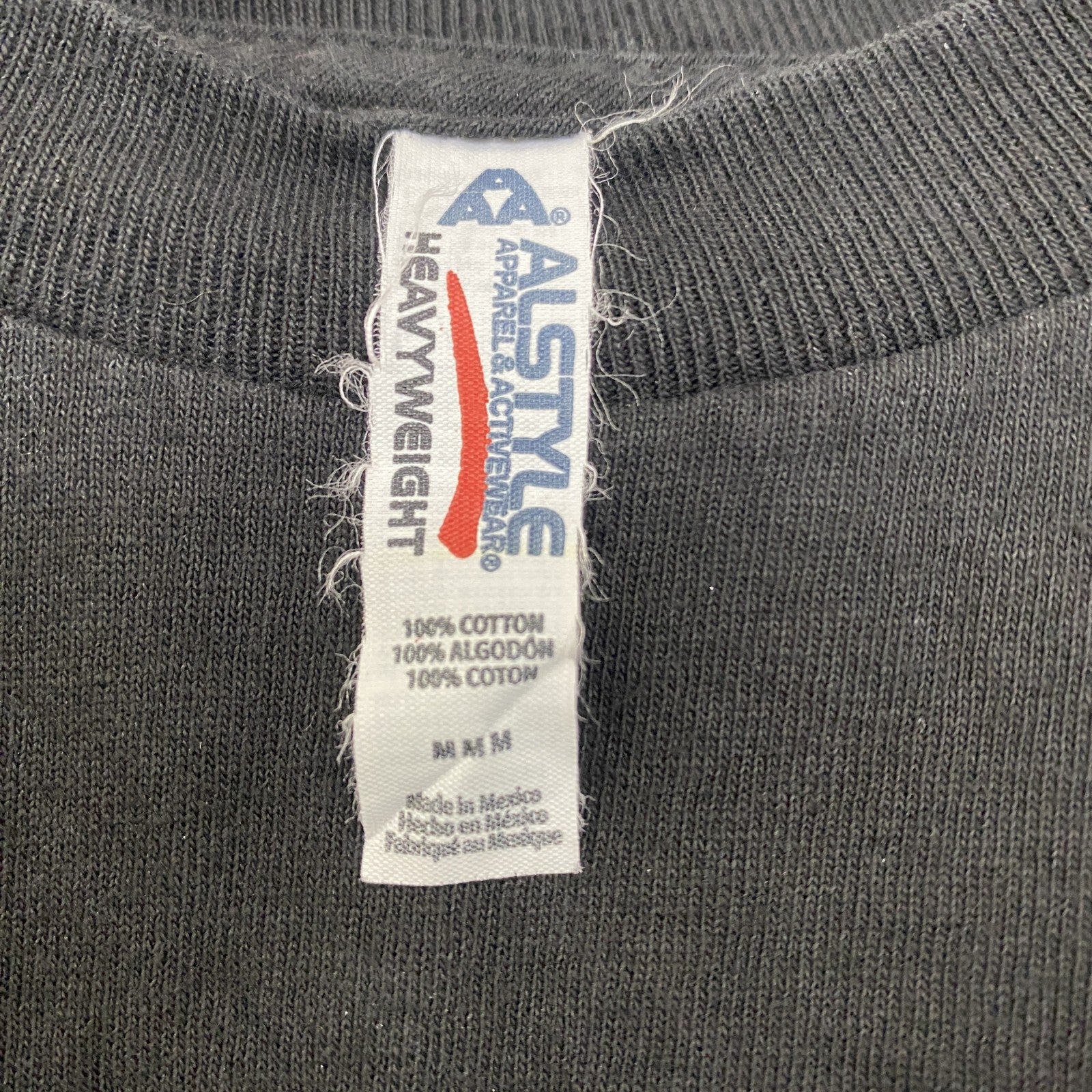 古着 used　ALSTYlE　アルスタイル　半袖プリントロゴTシャツ　クルーネック　レトロデザイン　黒　ブラック　Mサイズ