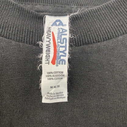 古着 used　ALSTYlE　アルスタイル　半袖プリントロゴTシャツ　クルーネック　レトロデザイン　黒　ブラック　Mサイズ