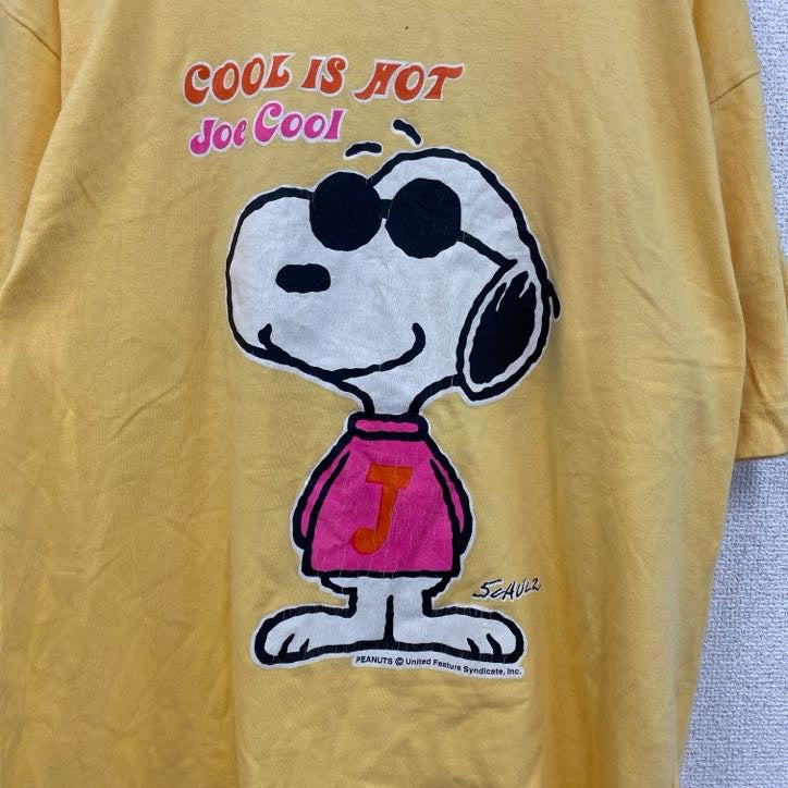 90s～　PEANUTS　スヌーピー　半袖プリントTシャツ　ヴィンテージ　黄　イエロー