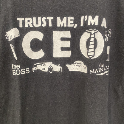 古着 used　ComfortSoft　HANES　半袖プリントTシャツ　クルーネック　レトロデザイン　黒　ブラック　Lサイズ　